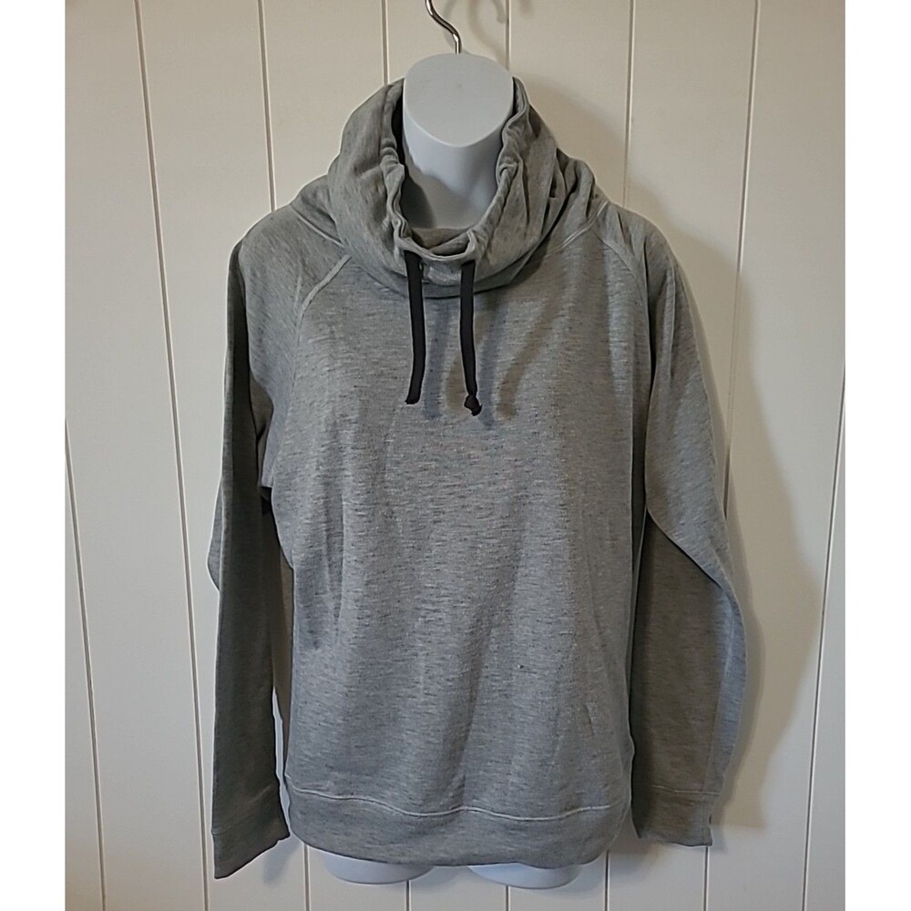 Nike Dri Fit Cowl Activewear Shirt Top Womens Size Small Gray Long Sleeve